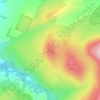 Mapa topográfico Talkin Fell, altitude, relevo