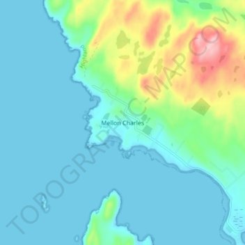 Mapa topográfico Mellon Charles, altitude, relevo