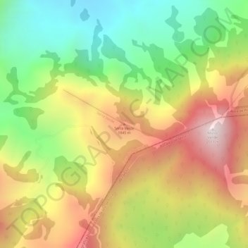 Mapa topográfico Serra Verde, altitude, relevo