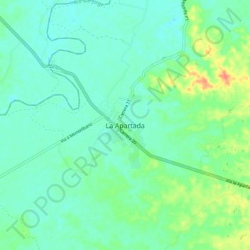 Mapa topográfico La Apartada, altitude, relevo