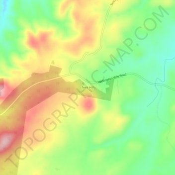 Mapa topográfico Tent Hill, altitude, relevo