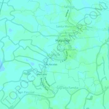 Mapa topográfico San Jose, altitude, relevo