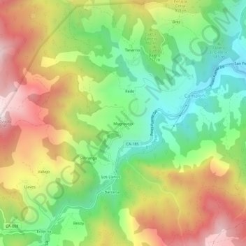 Mapa topográfico Mogrovejo, altitude, relevo