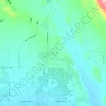 Mapa topográfico Park Center, altitude, relevo