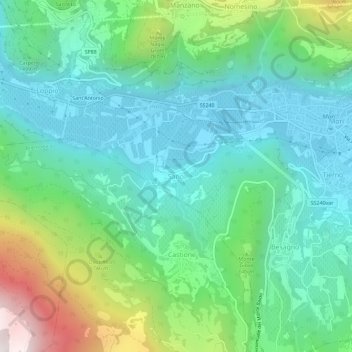 Mapa topográfico Sano, altitude, relevo