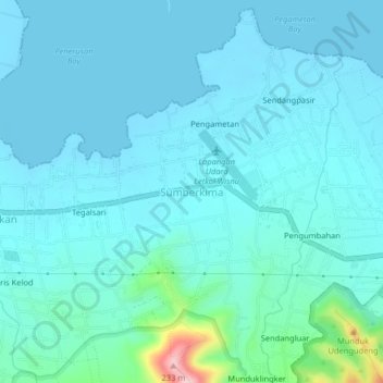 Mapa topográfico Sumberkima, altitude, relevo