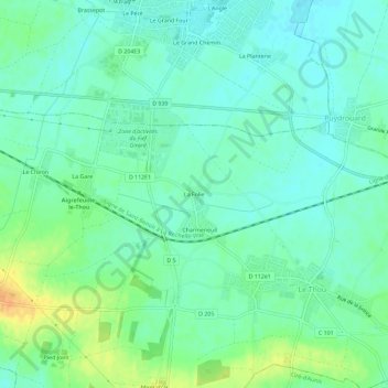 Mapa topográfico La Folie, altitude, relevo