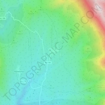 Mapa topográfico Majaelrayo, altitude, relevo