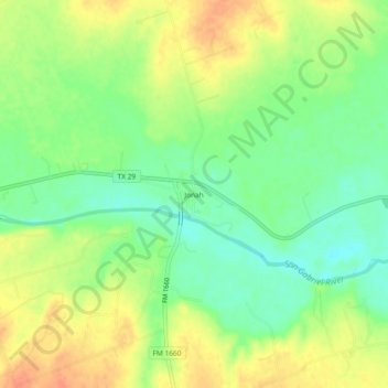 Mapa topográfico Jonah, altitude, relevo