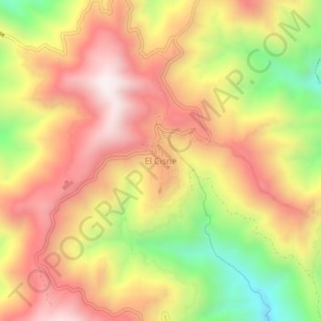 Mapa topográfico El Cisne, altitude, relevo