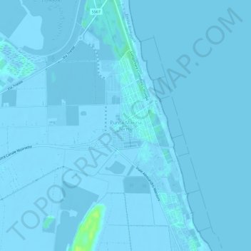 Mapa topográfico Punta Marina Terme, altitude, relevo
