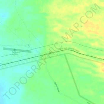 Mapa topográfico Ooldea, altitude, relevo