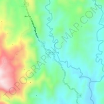 Mapa topográfico Guina-ang, altitude, relevo