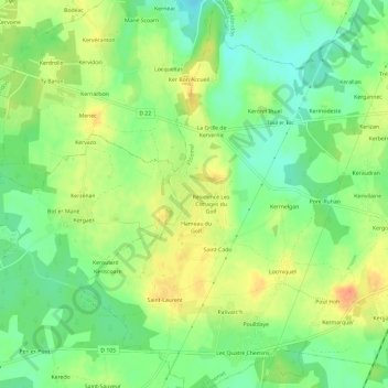 Mapa topográfico Lotissement du Golf, altitude, relevo