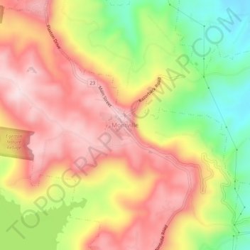 Mapa topográfico Montville, altitude, relevo