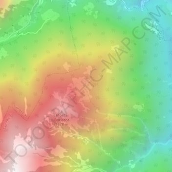 Mapa topográfico Borlasca, altitude, relevo