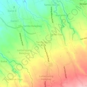 Mapa topográfico Tambo Munti Kulit, altitude, relevo