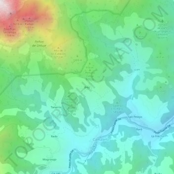 Mapa topográfico Brez, altitude, relevo