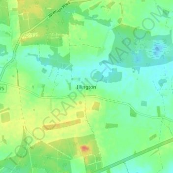 Mapa topográfico Illington, altitude, relevo
