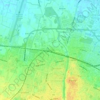Mapa topográfico Cornocchio, altitude, relevo