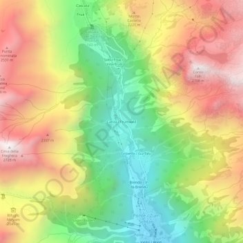 Mapa topográfico Canza, altitude, relevo