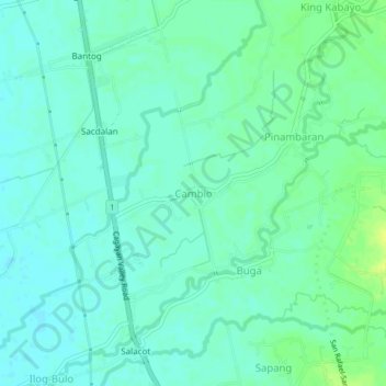 Mapa topográfico Cambio, altitude, relevo