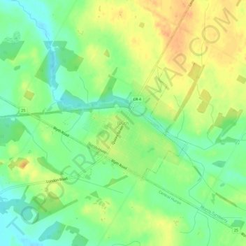 Mapa topográfico Blyth, altitude, relevo