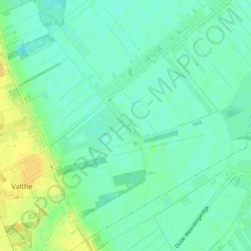 Mapa topográfico Valtherblokken, altitude, relevo