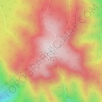 Mapa topográfico Mount Budawang, altitude, relevo