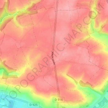Mapa topográfico Haute Visée, altitude, relevo