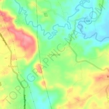 Mapa topográfico Imalnod, altitude, relevo