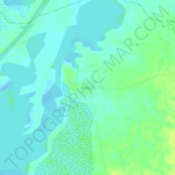 Mapa topográfico Evitar, altitude, relevo