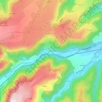 Mapa topográfico La Roche, altitude, relevo