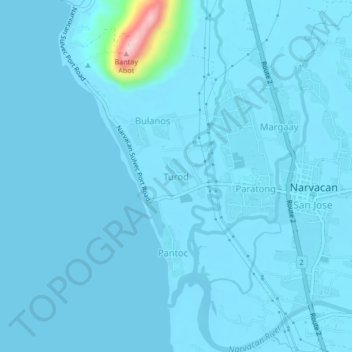 Mapa topográfico Turod, altitude, relevo