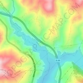 Mapa topográfico Las Lomas, altitude, relevo