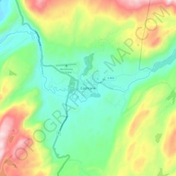 Mapa topográfico Cochrane, altitude, relevo