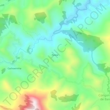 Mapa topográfico Pontal, altitude, relevo