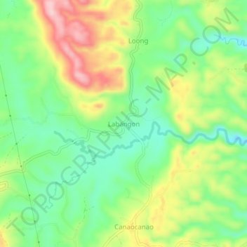Mapa topográfico Labangon, altitude, relevo