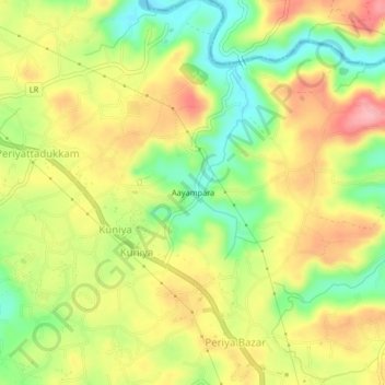 Mapa topográfico Aayampara, altitude, relevo