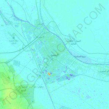 Mapa topográfico Baçorá, altitude, relevo
