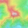 Mapa topográfico Cerro Manquehue, altitude, relevo