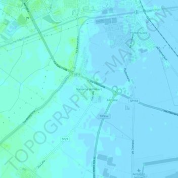 Mapa topográfico Madonna dell'Albero, altitude, relevo