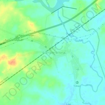 Mapa topográfico Puerta de Golpe, altitude, relevo