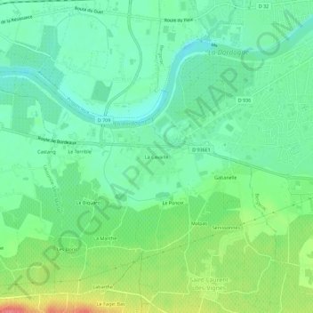 Mapa topográfico La Cavaille, altitude, relevo