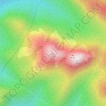 Mapa topográfico Camapuã, altitude, relevo