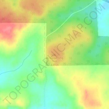 Mapa topográfico Boyagarring Hill, altitude, relevo