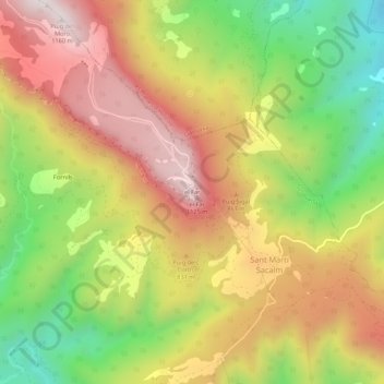 Mapa topográfico el Far, altitude, relevo