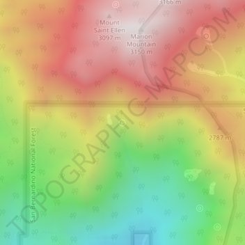 Mapa topográfico Strawberry Cienaga, altitude, relevo