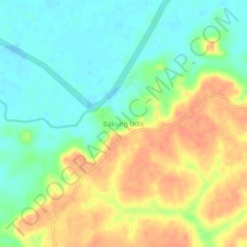 Mapa topográfico Bakung Udik, altitude, relevo