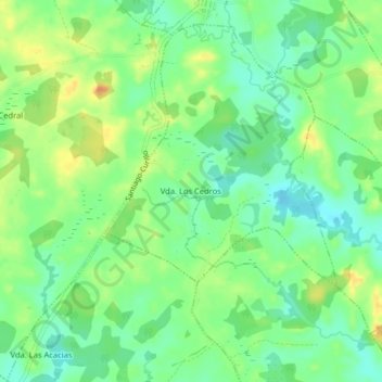 Mapa topográfico Vda. Los Cedros, altitude, relevo